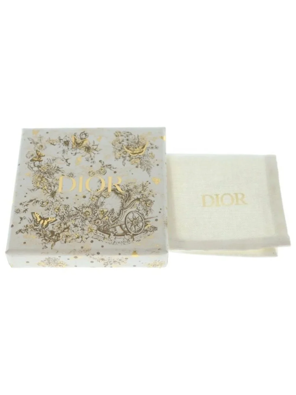 Dior CD Logo Rhinestone Faux Pearl Ring L Gold